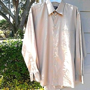 Men's Dress Shirt Designer IKE BEHAR NEW YORK Large 100% Cotton EUC